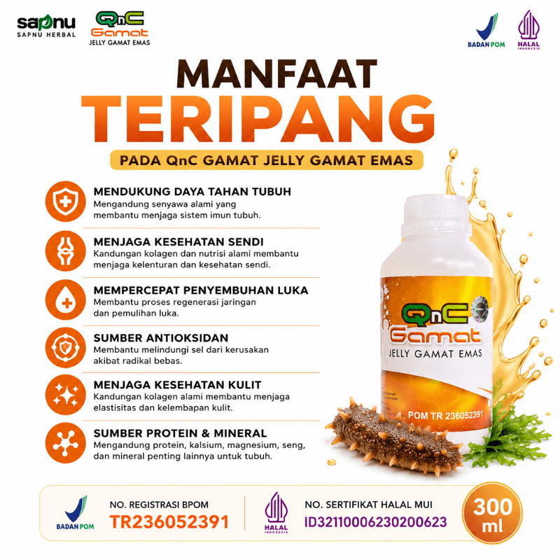 QnC Gamat Jelly Gamat Emas 300 ml Asli 100% Original foto 3
